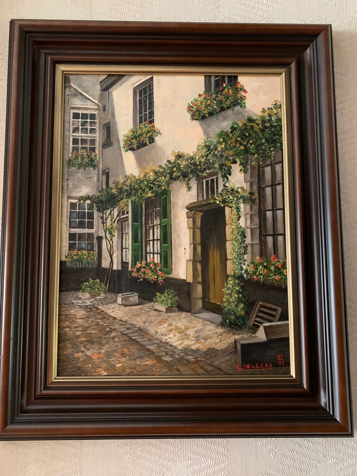Schildery Emile De Leers Is Antwerpen De Vlaaikensgang, Antiquités & Art, Art | Peinture | Classique, Enlèvement, Paysage urbain / rural