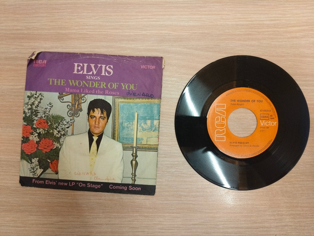 Vinyles 45 tours – Elvis Presley – The Wonder Of You., Enlèvement ou Envoi, Pochette photo, 7 inch, 1970 - 1979