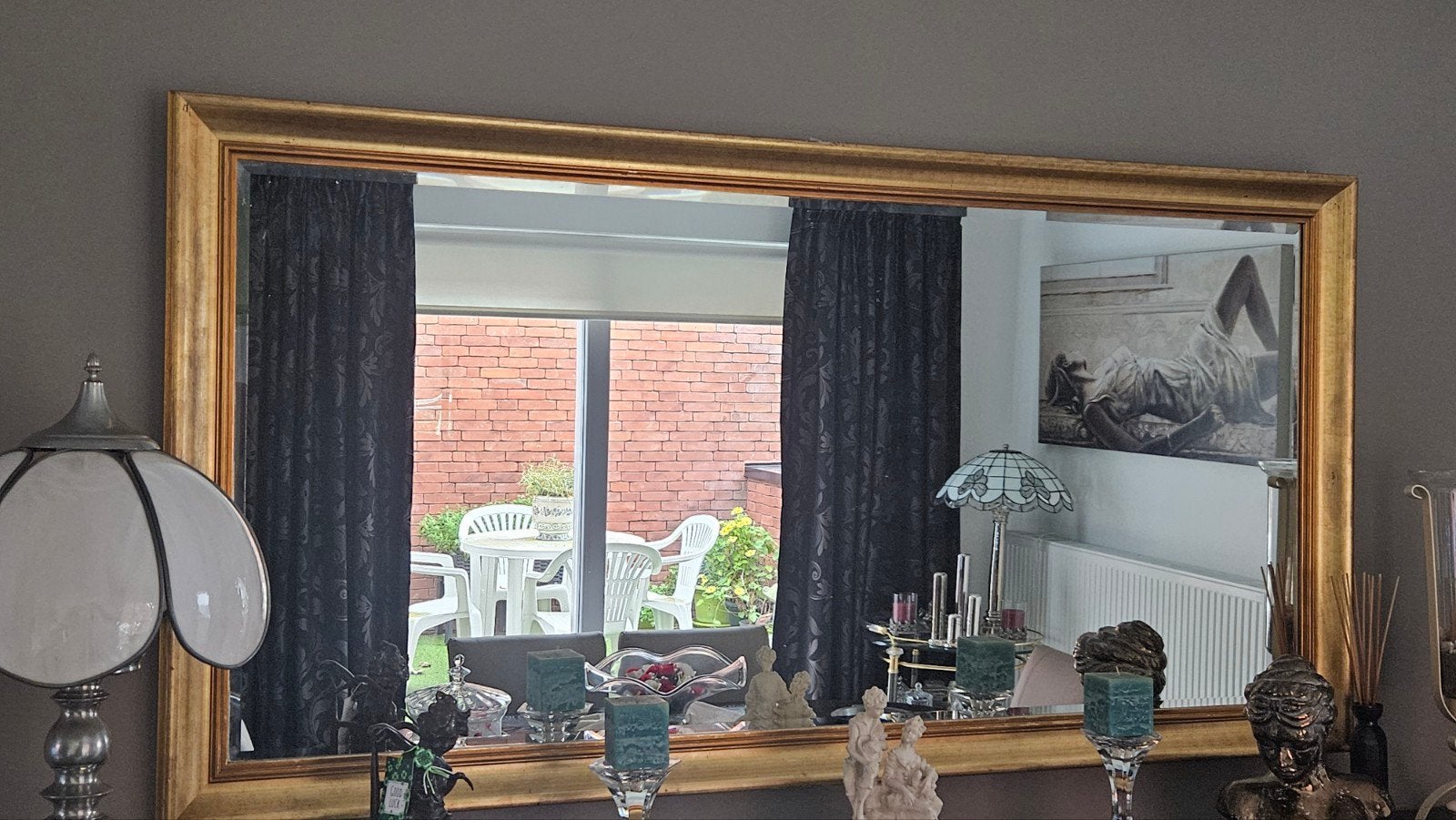 Coupe miroir avec cadre doré, Antiquités & Art, Enlèvement