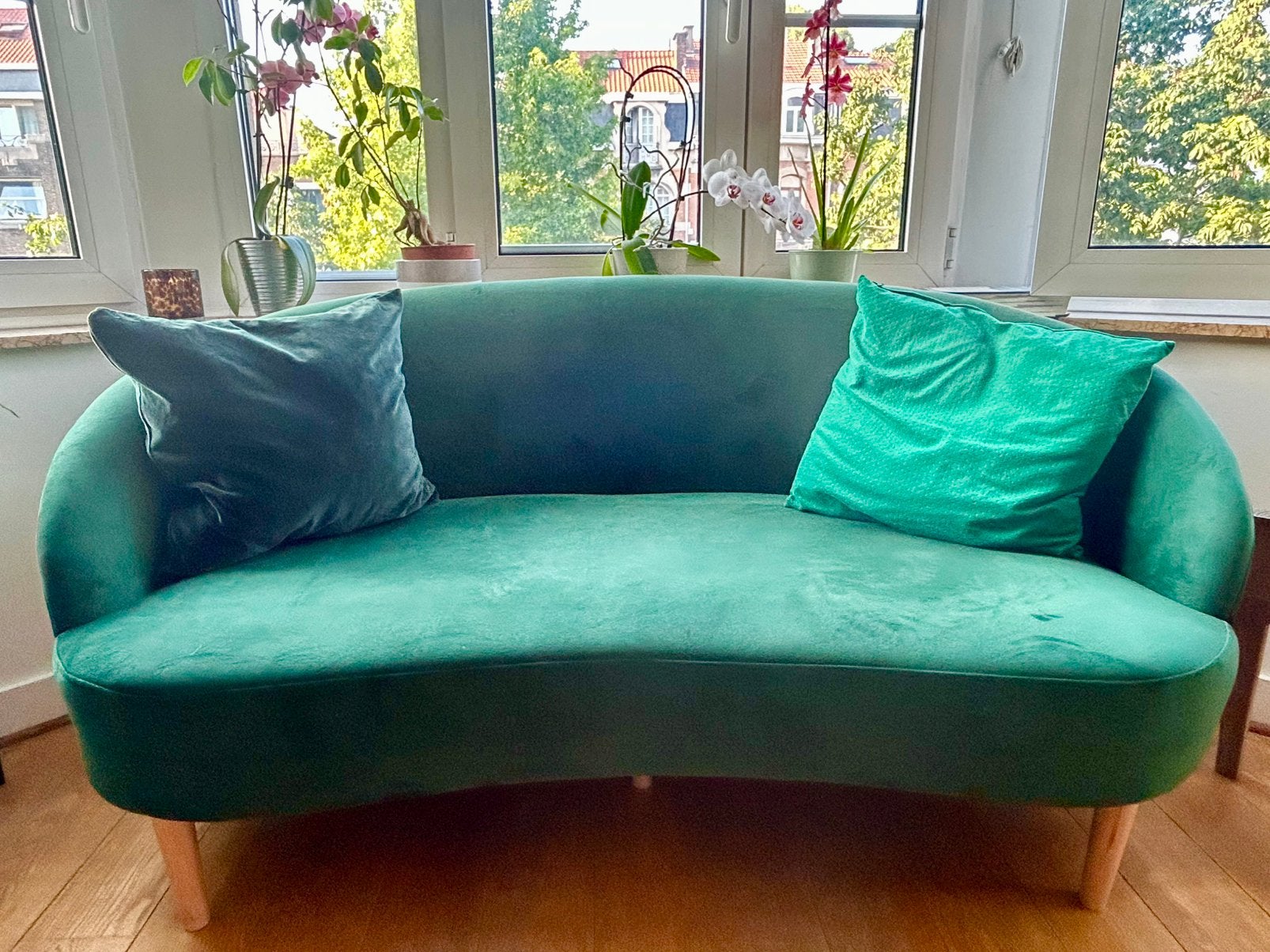 Canapé sofa (vert), Enlèvement, Comme neuf, Deux personnes