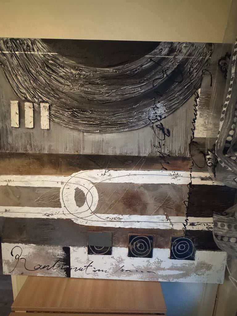Tableau moderne grand format style contemporain chic, Moderne, Enlèvement ou Envoi, Comme neuf, Tableau