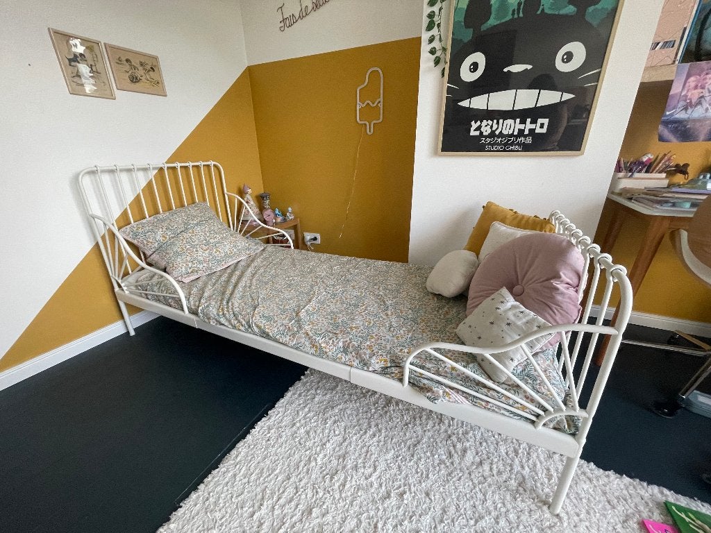 Lit IKEA 1 place en fer forgé., Enfants & Bébés, Enlèvement, Comme neuf, 180 cm ou plus, 70 à 85 cm