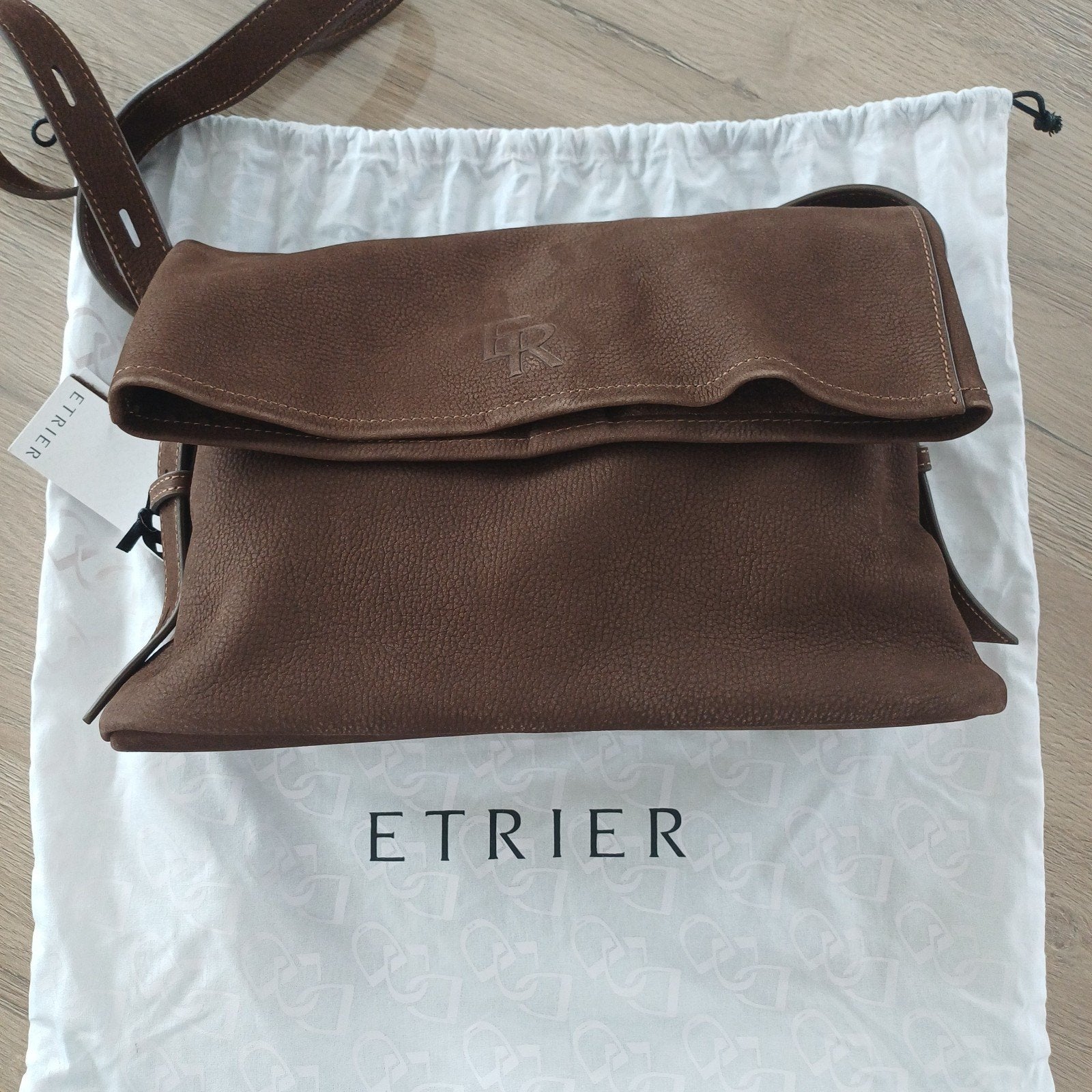 Nieuwe Etrier tas in nubuck leder, Enlèvement ou Envoi, Neuf, Brun, Shopper