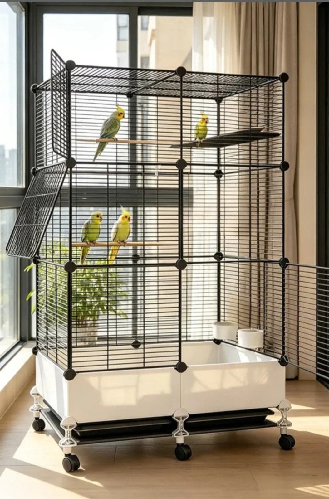2 Grande volière complète pour oiseaux et perroquet, Enlèvement, Utilisé, Métal, Volière