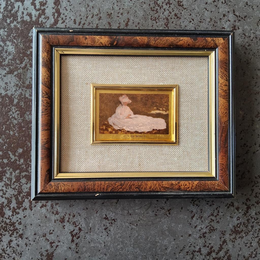 Reproduktie Lente op bladgoud van Claude Monet (1840-1926), Antiek en Kunst, Kunst | Schilderijen | Klassiek, Ophalen of Verzenden