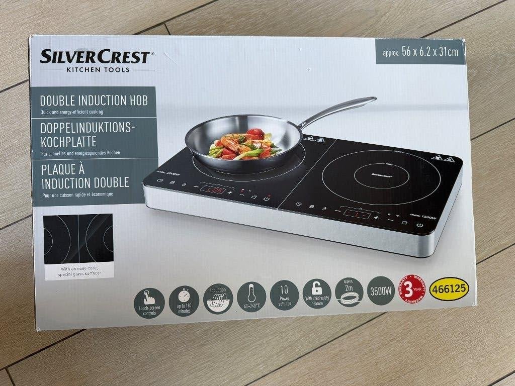 SilverCrest SDI 3500 E1 dubbele inductiekookplaat – 3500W, 3 kookzones of minder, Ophalen of Verzenden, Zo goed als nieuw, Energieklasse A of zuiniger