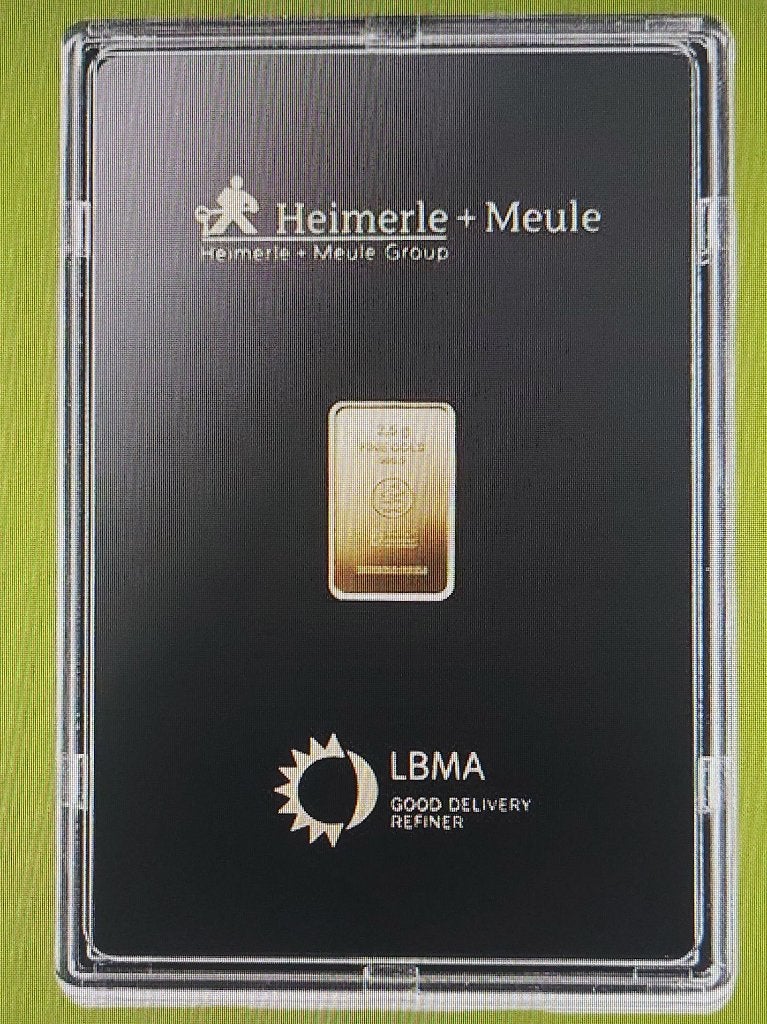 2,5 gram goud 999.9 Heimerle und Meule in cassette, Ophalen, Goud