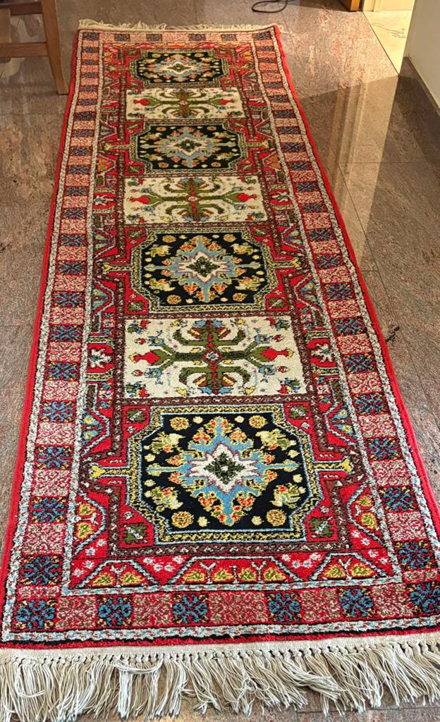 Handgeknoopt tapijt 100% zuivere wol, Maison & Meubles, Ameublement | Tapis & Moquettes, 200 cm ou plus, Rouge, Traditioneel oosters
