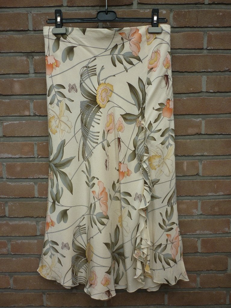 Lange Gebloemde Zijden Rok Jobis, Kleding | Dames, Meerkleurig, Maat 42/44 (L), Ophalen of Verzenden, Zo goed als nieuw