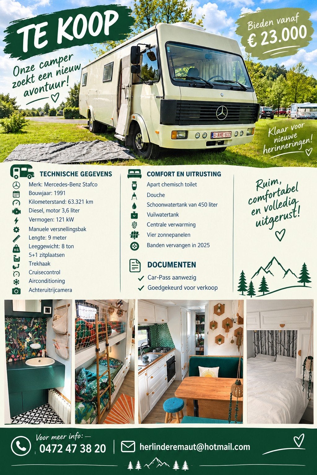 camper Mercedes stafco, Caravanes & Camping, Particulier, Mercedes