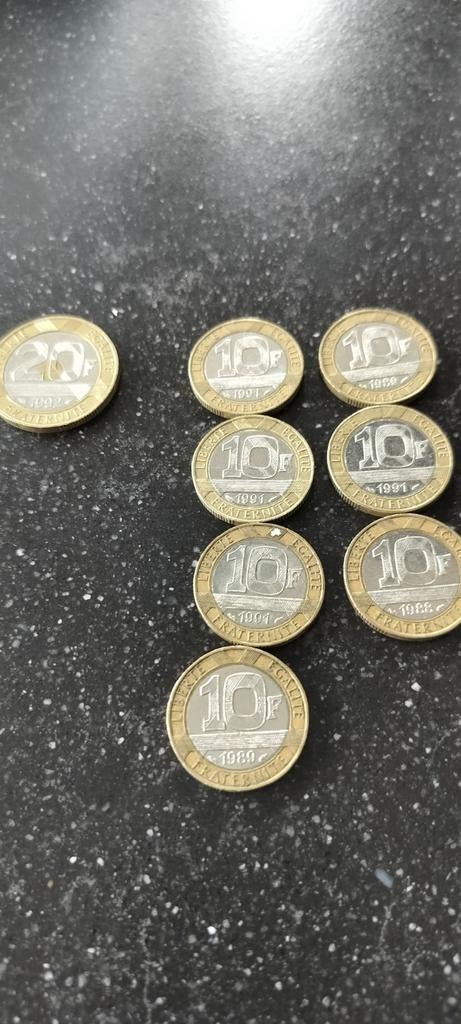 Pièces de 10 francs et de 20 francs en France, Enlèvement, France