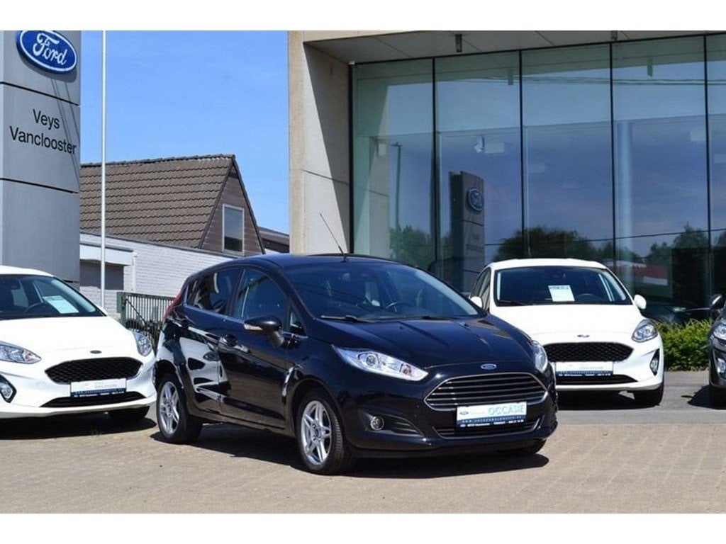 Ford Fiesta Titanium 1.0i, Auto's, Zwart, Zwart, 5 deurs, 80 pk