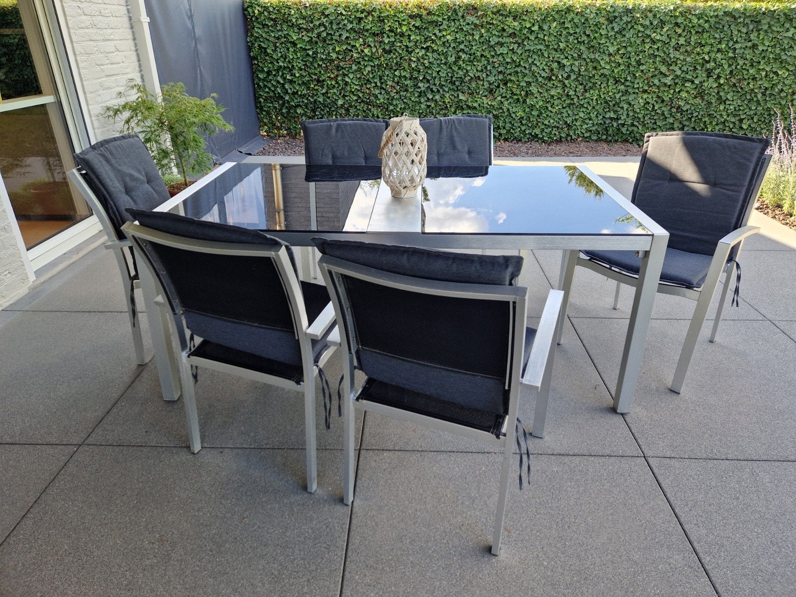 Tuinmeubels met kussens, Ophalen, Gebruikt, 6 zitplaatsen, Aluminium