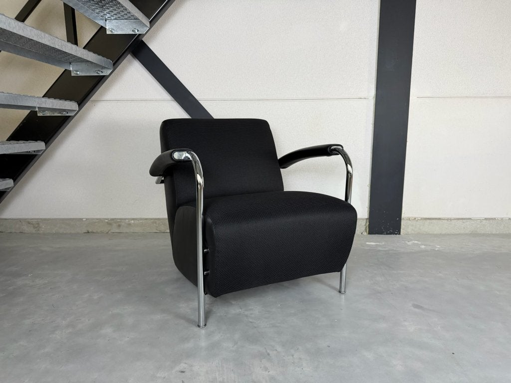 Leolux Scylla – Noir – Comme neuf, 75 à 100 cm, Cuir, Comme neuf, Enlèvement