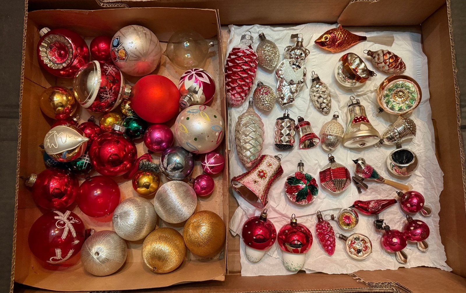 Lot oude en vintage kerstversiering, kerstballen, Diversen, Ophalen, Gebruikt