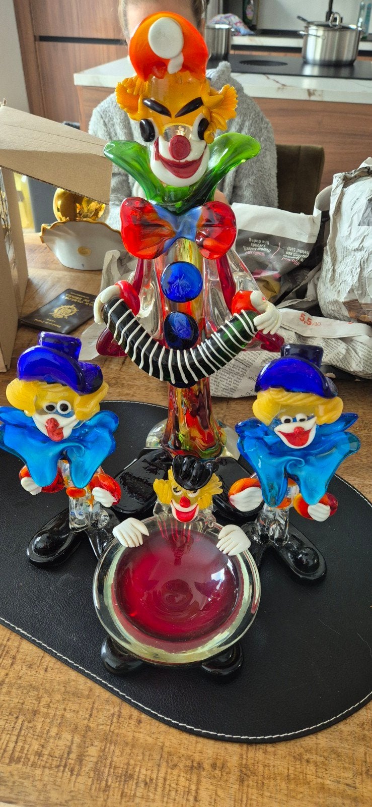 set vintage Murano glazen clown, Ophalen of Verzenden, Gebruikt
