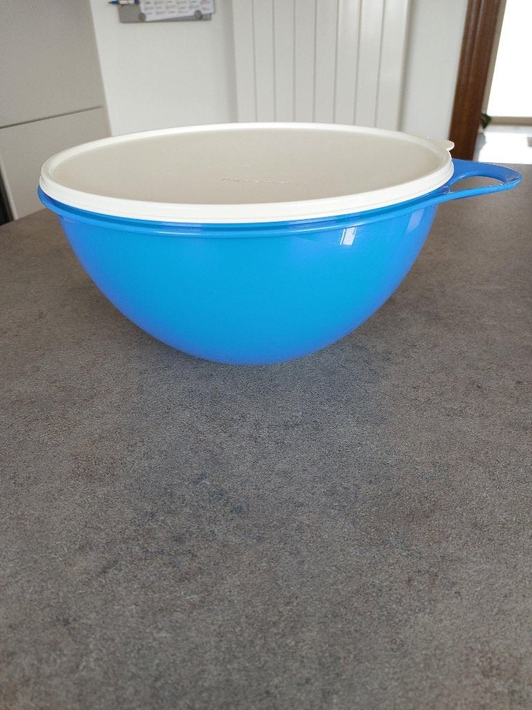 Tupperware superkom 4,5 liter blauw/wit, Ophalen, Bewaardoos, Blauw, Nieuw