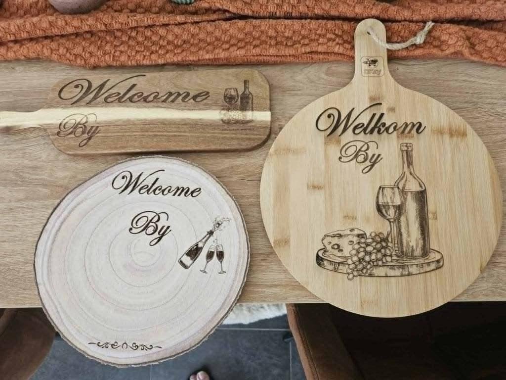 Idiaal voor horeca welkomst plaatje lasergravure voor entre, Dagelijks leven, Met tekst, Ophalen of Verzenden, Gravure