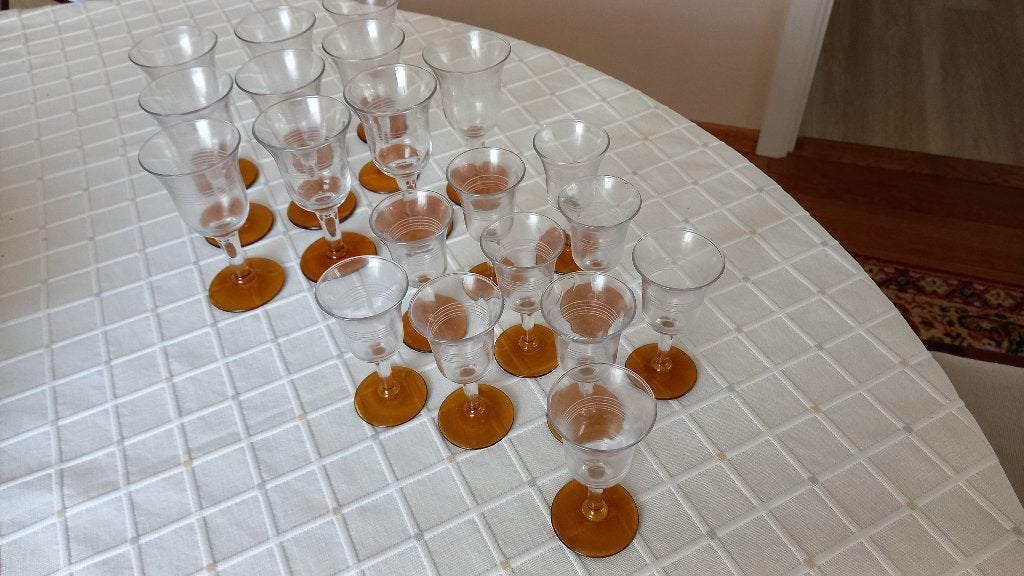verres à liqueur en verre anciens, art déco, Enlèvement ou Envoi