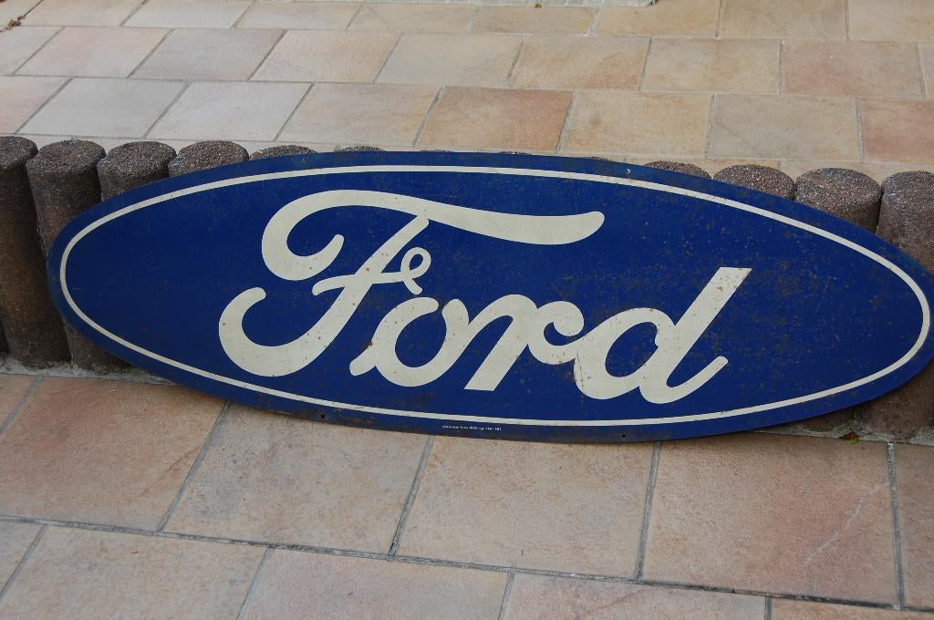 Zeldzame Ford blikken reclamebord uit 1963, Ophalen of Verzenden, Gebruikt, Reclamebord