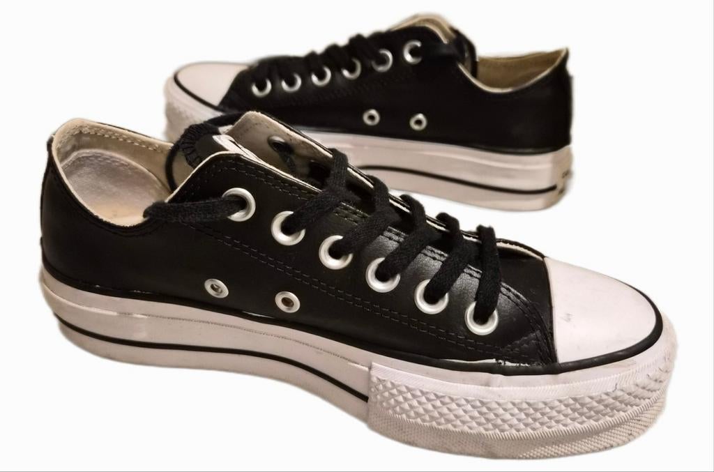 Plateforme élévatrice Converse Chuck Taylor All Star en cuir, Enlèvement ou Envoi, Sneakers et Baskets, Converse All Stars, Porté