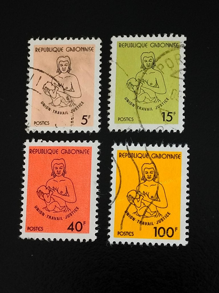 Gabon 1981 - moeder en kind, borstvoeding, Verzenden, Overige landen, Gestempeld
