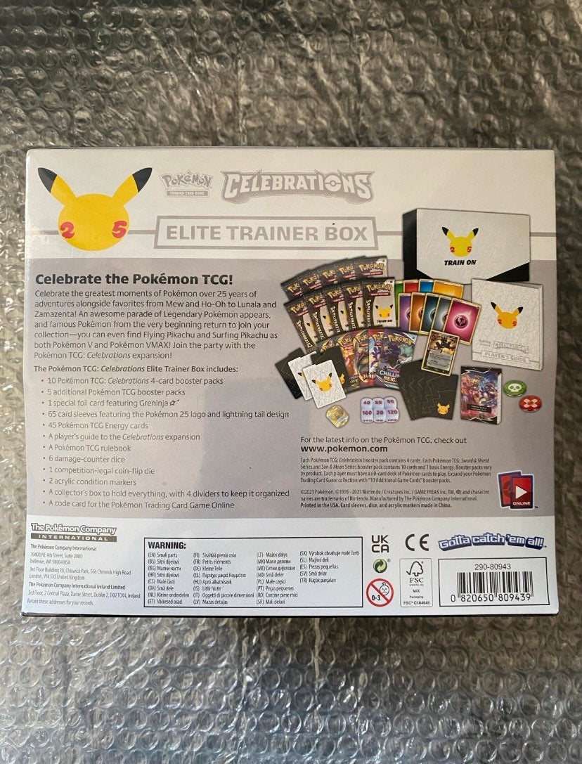 Pokémon Celebrations Elite Trainer Box (ETB) – Nieuw, Envoi, Comme neuf