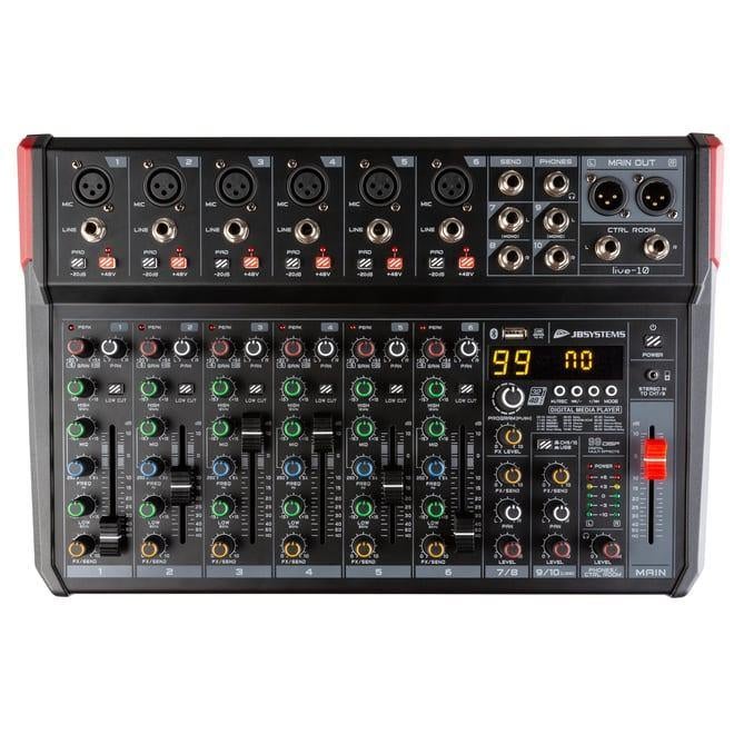 Table de mixage PA polyvalent  JB Systems Live-10, Musique & Instruments, Enlèvement ou Envoi, Neuf, 5 à 10 canaux, Entrée micro