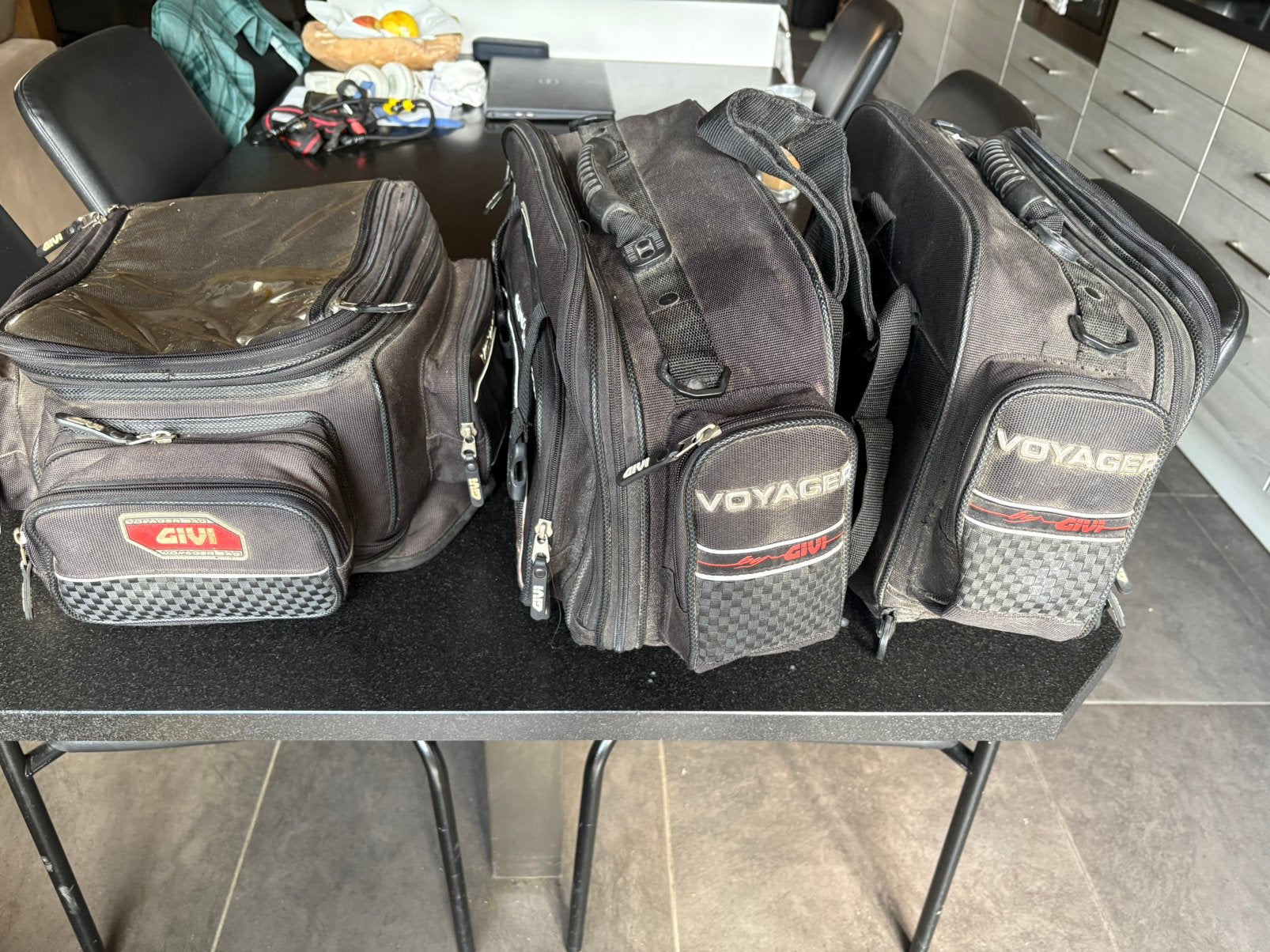 Tankzak en zijzakken Givi, Motoren, Ophalen, Gebruikt