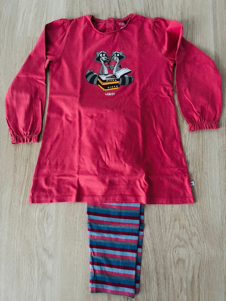 Pyjama "Woody" Maat 128/8j, Enlèvement ou Envoi, Vêtements de nuit ou Sous-vêtements, Utilisé, Fille