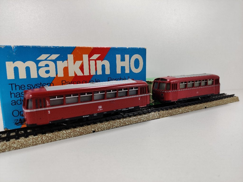 Marklin 3016 4018 DB railbus met bijwagen, Wisselstroom, Gebruikt, Locomotief, Ophalen of Verzenden