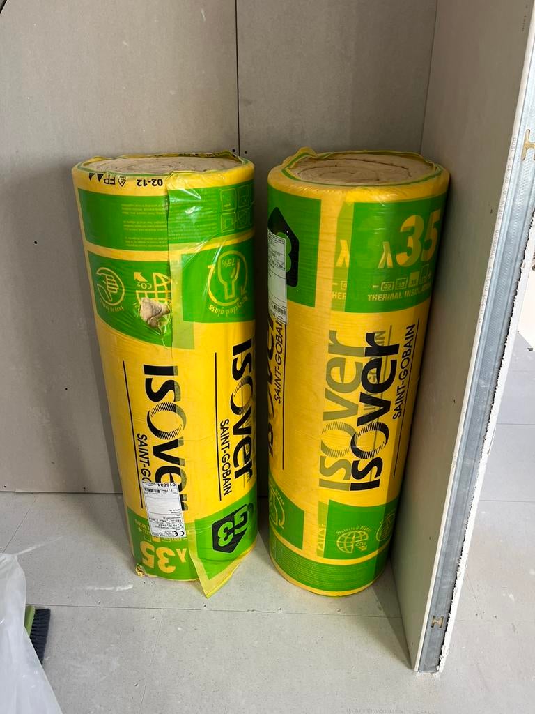 2 ROLLEN ISOVER Isoconfort 35 18cm/Rd5.1 (rol 2,76m2), Bricolage & Construction, Isolation & Étanchéité, Neuf, Isolation des murs