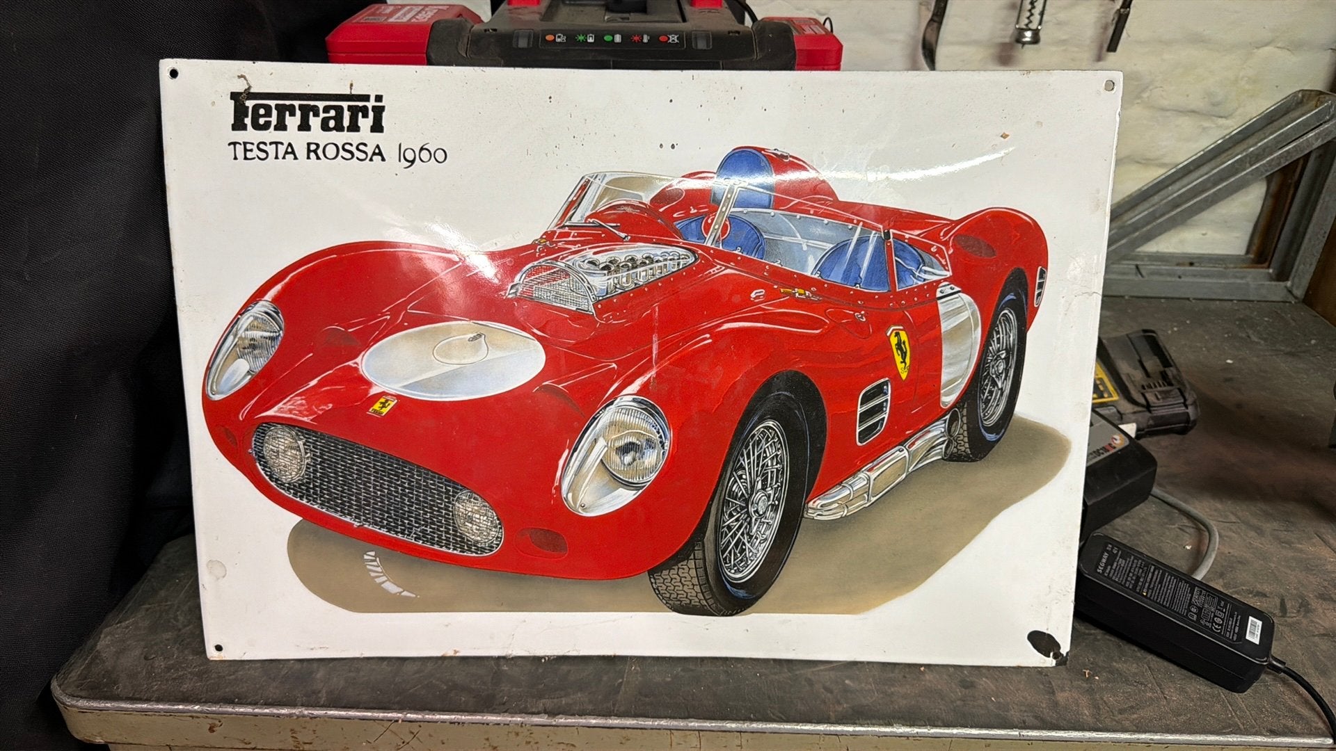 Emaille ferrari testa rossa 40x60cm, Enlèvement, Comme neuf
