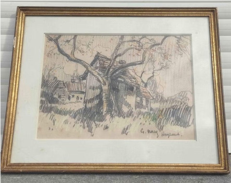 Pastel signe géo navez, Antiquités & Art, Art | Peinture | Classique, Enlèvement ou Envoi, Pastel