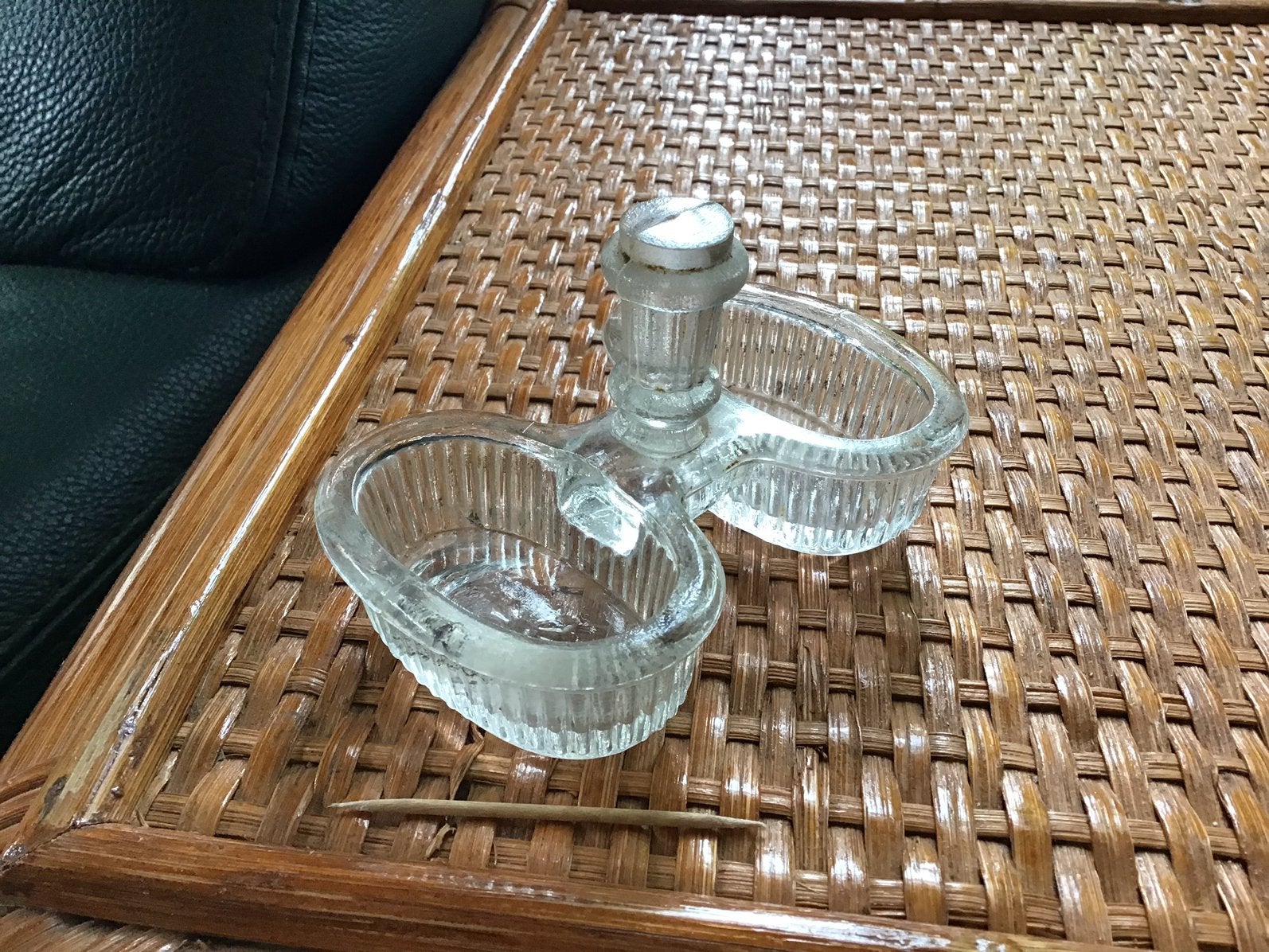 Vintage peper en zoutvat in glas, Ophalen of Verzenden, Gebruikt