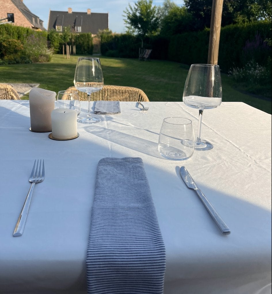 Stoffen servetten blauw/wit (70 stuks), Huis en Inrichting, Ophalen, Katoen, Overige merken, Wit