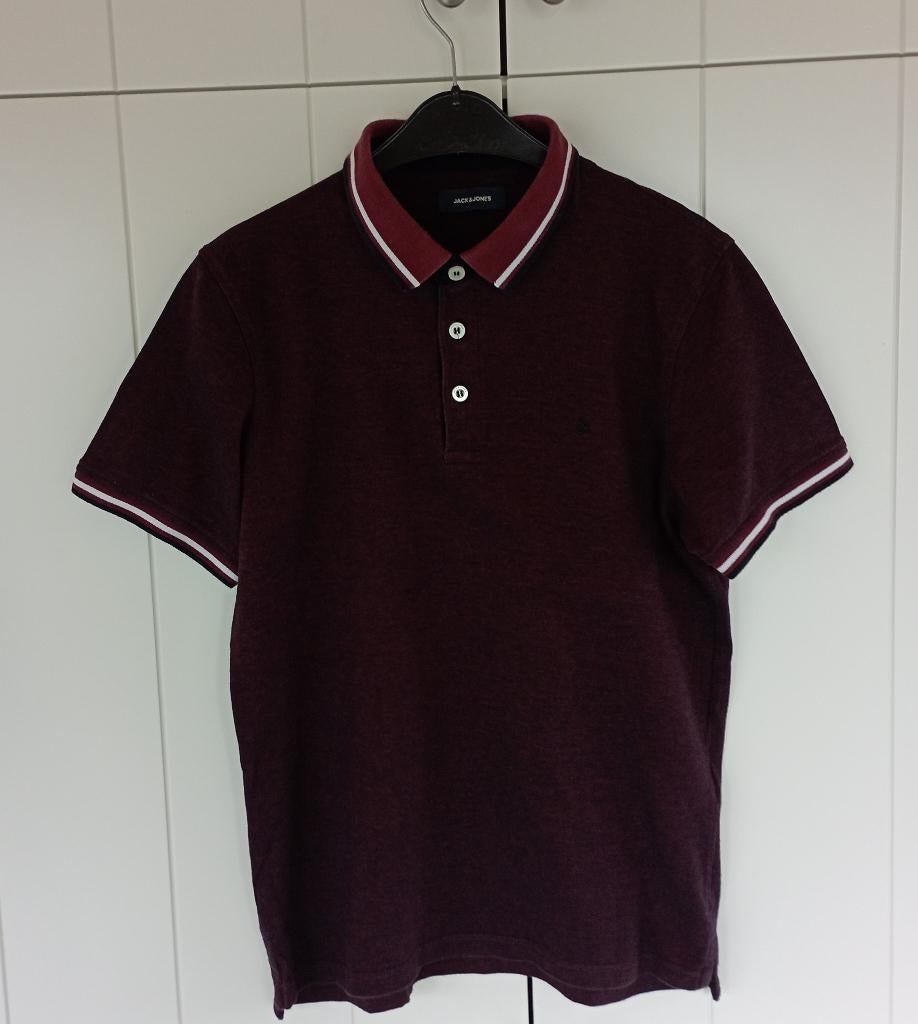 Jack & Jones Paulos bordeaurode polo - maat L, Maat 52/54 (L), Overige kleuren, Ophalen of Verzenden, Zo goed als nieuw