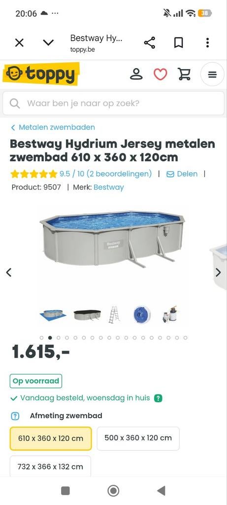 Bestway zwembad, Ophalen