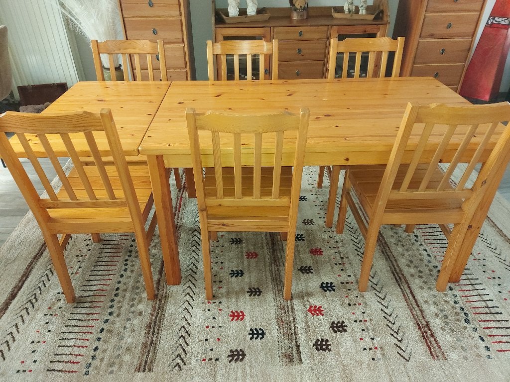 Eettafel met stoelen, Huis en Inrichting, Ophalen, Gebruikt, 100 tot 150 cm, 50 tot 100 cm