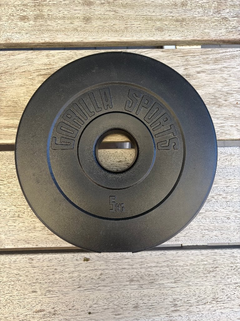 Olympische Halterschijf 5 kg Kunststof – 50/51 mm, Sport en Fitness, Ophalen, Zo goed als nieuw, Halterschijven