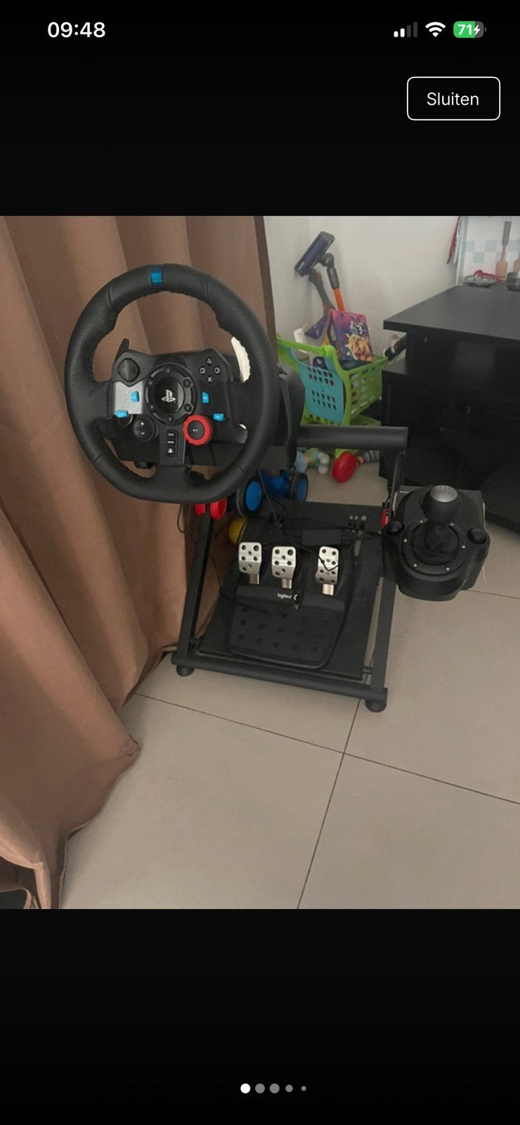 Simulator stuur, pedalen, vitessen en standaard, Games en Spelcomputers, Ophalen, Zo goed als nieuw