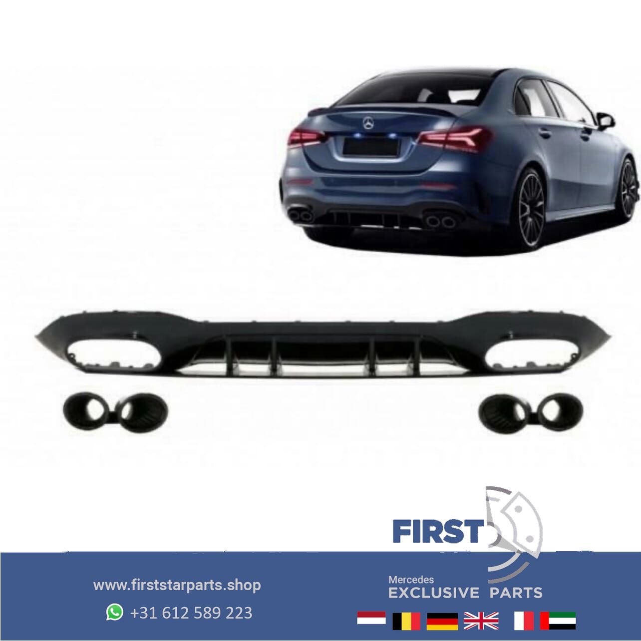 W177 V177 A KLASSE SEDAN A45s AMG ACHTERBUMPER DIFFUSER  + U, Autos : Pièces & Accessoires, Utilisé, -, -, Enlèvement ou Envoi