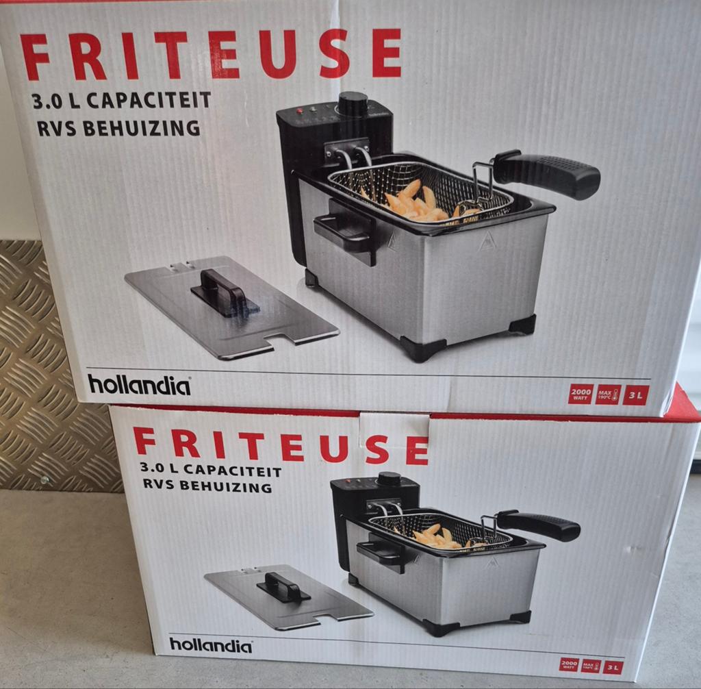 2x Hollandia Friteuse 3.0L RVS Behuizing - Nieuw in doos, Ophalen