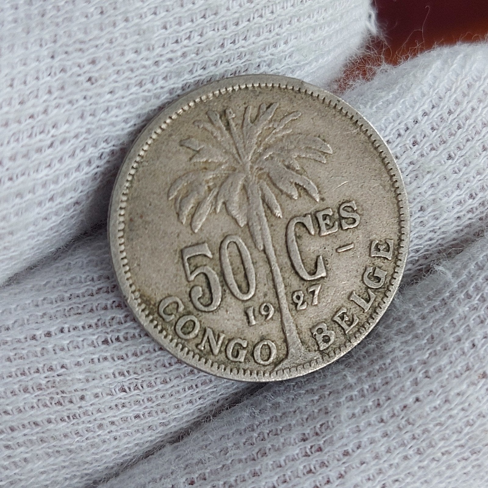 Munt / Belgisch Congo / 50 Centiemen / 1927 FR, Ophalen of Verzenden