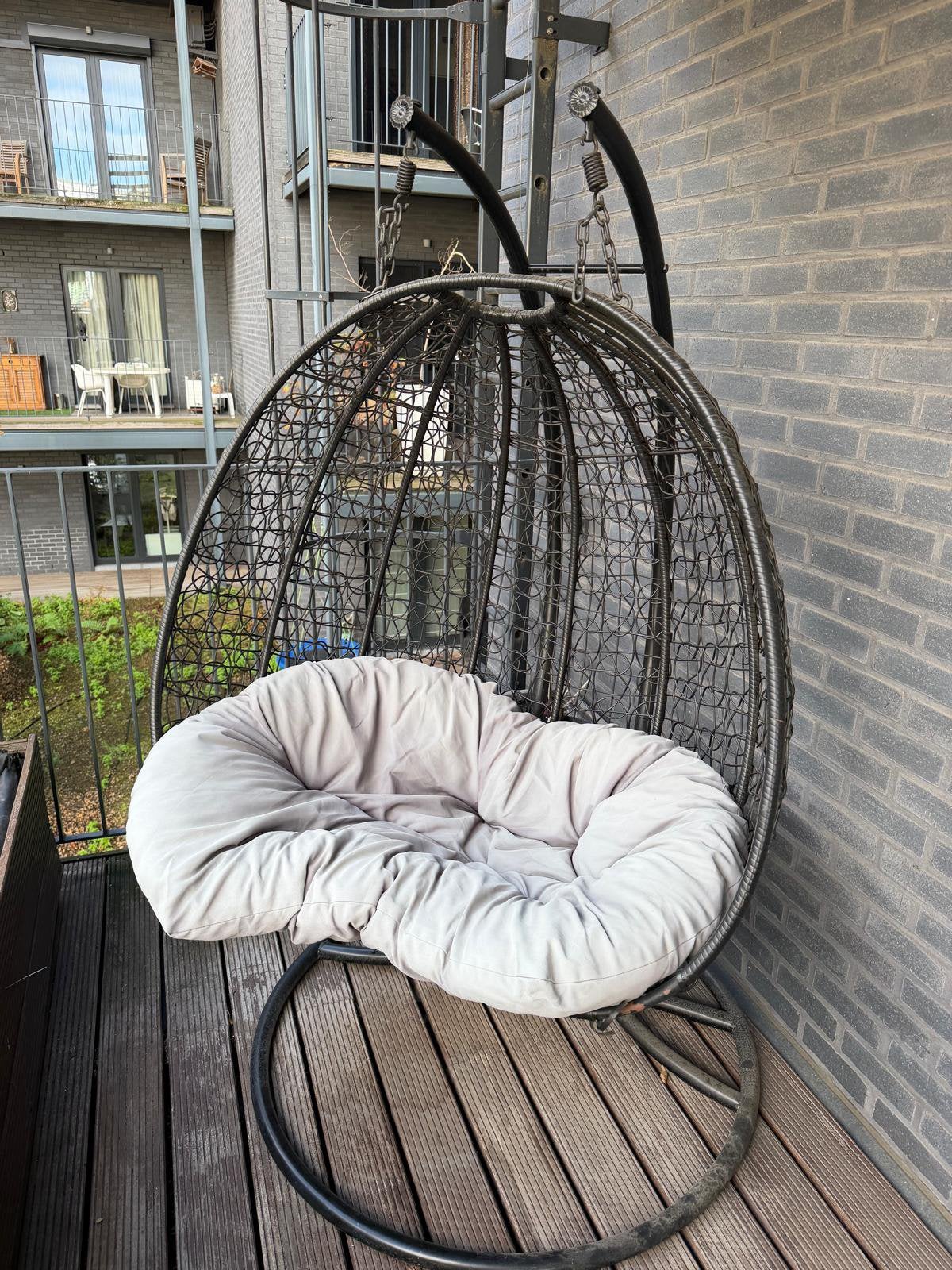 Egg Chair Hangstoel voor 2 personen, Tuin en Terras, Ophalen, Zo goed als nieuw