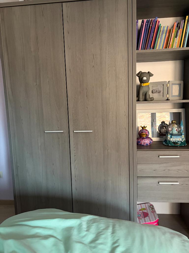 Kleerkast, boekenkast, dressoir/babyverschoontafel, Enlèvement, Utilisé, Une personne, Donkergrijze kleur van meubels