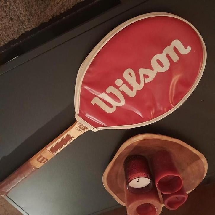 Raquette tennis vintage Wilson Stan Smith Capri + housse, Enlèvement, Raquette, Wilson
