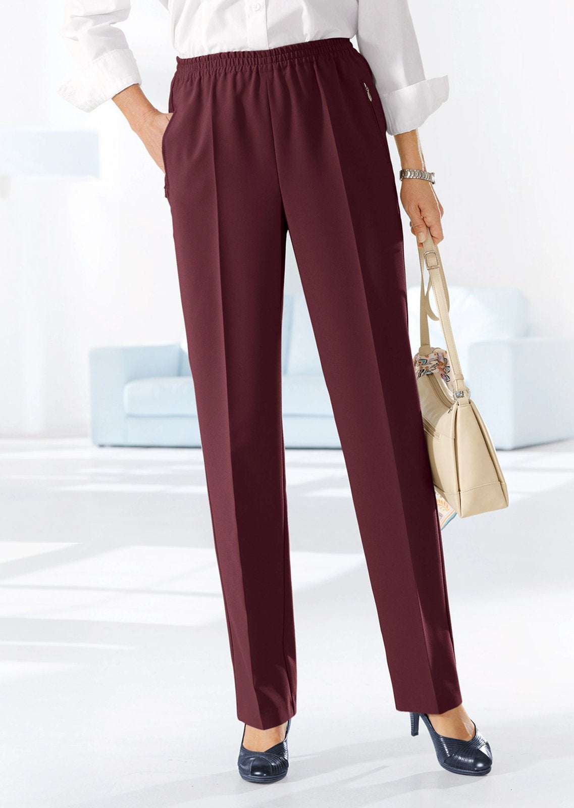 Bordeaux Classic Basics Jerseybroek dames L NIEUW broek, Maat 42/44 (L), Nieuw, Ophalen of Verzenden, Lang