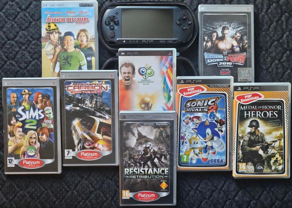 PSP Pakket + 8 Spelletjes, Games en Spelcomputers, Ophalen of Verzenden, PSP
