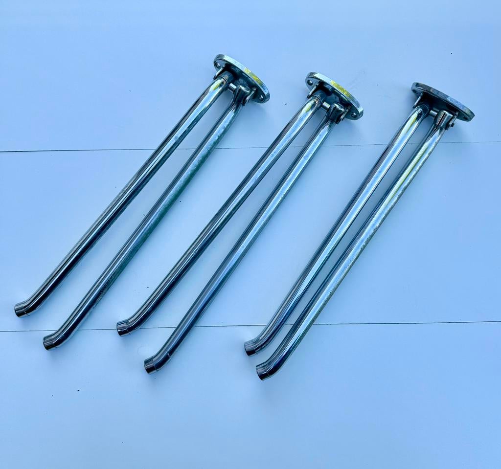 3x vintage originele 70’s handdoekhouders, Ophalen, Gebruikt, Grijs, Handdoekenrek
